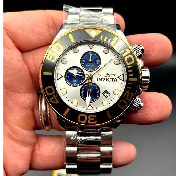 Invicta Grand Diver 48589 Men’s Chronograph 52mm Stainless Steel 100M NIBWT - Picture 1 of 17